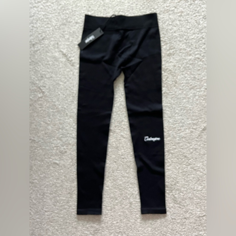 NWT CivilRegime Black Ribbed Leggings Size XL